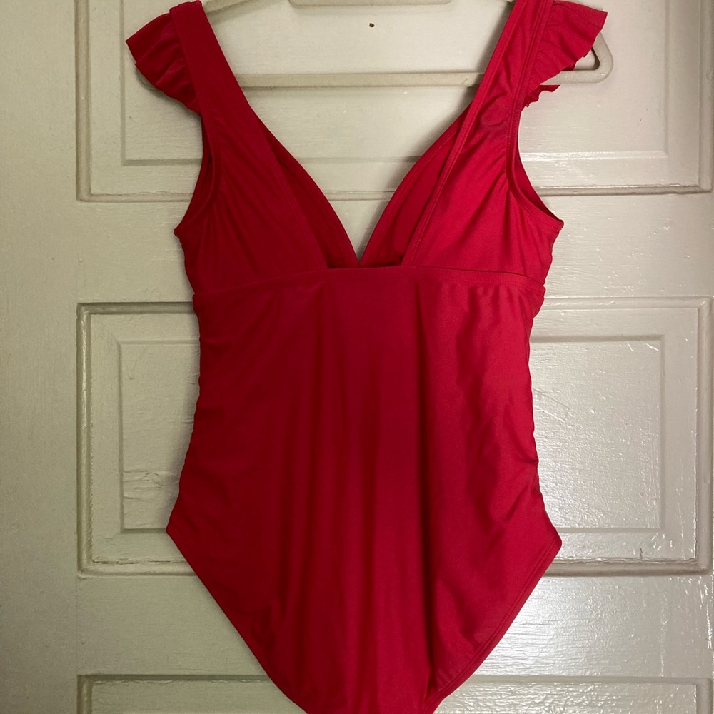Kona Sol Ruffle Red One-Piece - Picture 8 of 8
